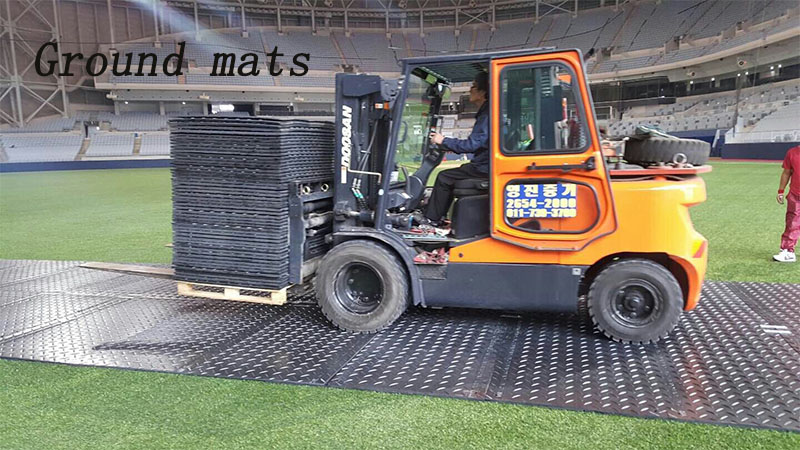 4X8 Black Color HDPE Track Mat Plastic HDPE Ground Protection Road Panel Mats