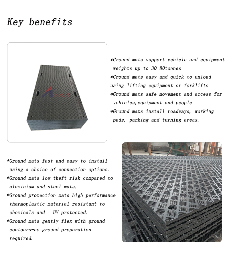 Easy Handled Light Weight HDPE Road Protection Mats, Reusable Ground Mats