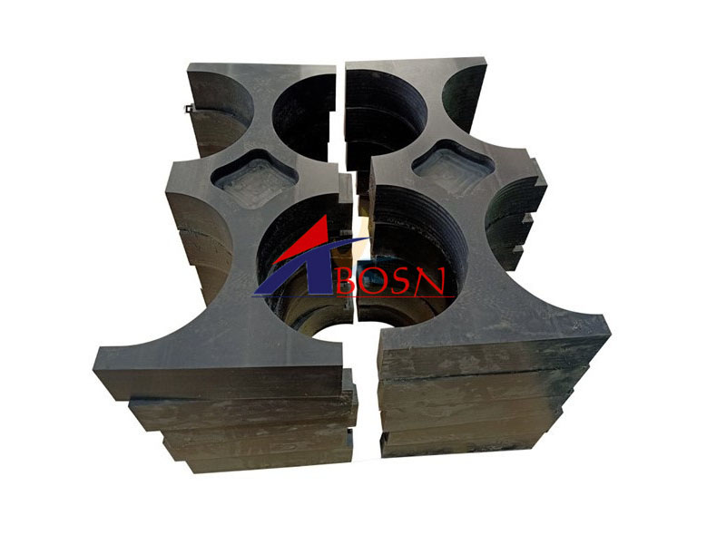 wear resistant uhmwpe hdpe nylon plastic pipe support block