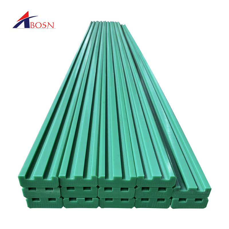 china supplier uhmwpe conveyor side guide rail / hdpe virgin chain guide strip / OEM colored uhmw chain guide